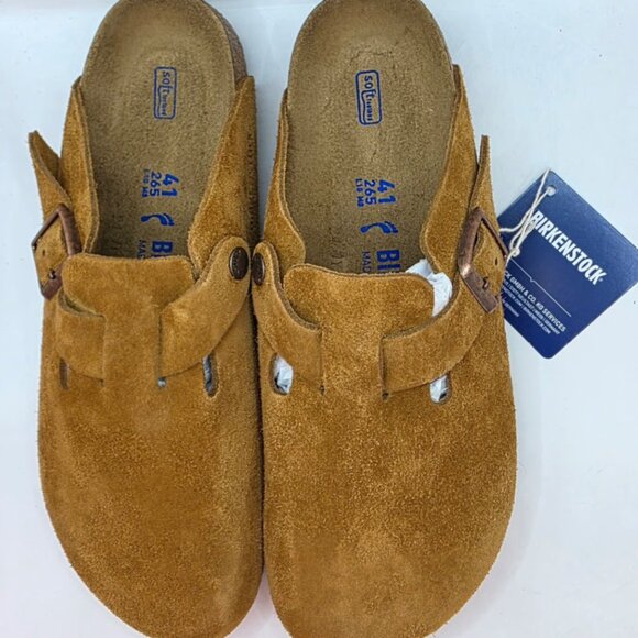 Birkenstock Boston bs leather suede soft footbed mink color narrow - Picture 2 of 4